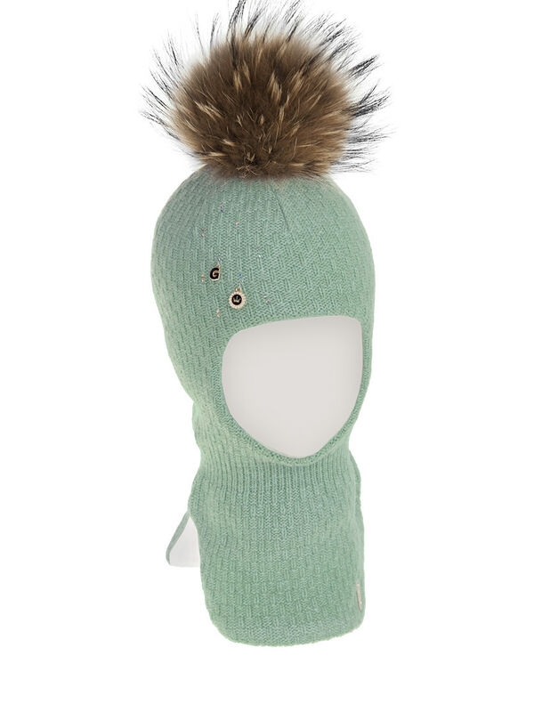 Шлем для девочки Танго, Миалт оливковый, зима - Шапки-шлемы зима-осень