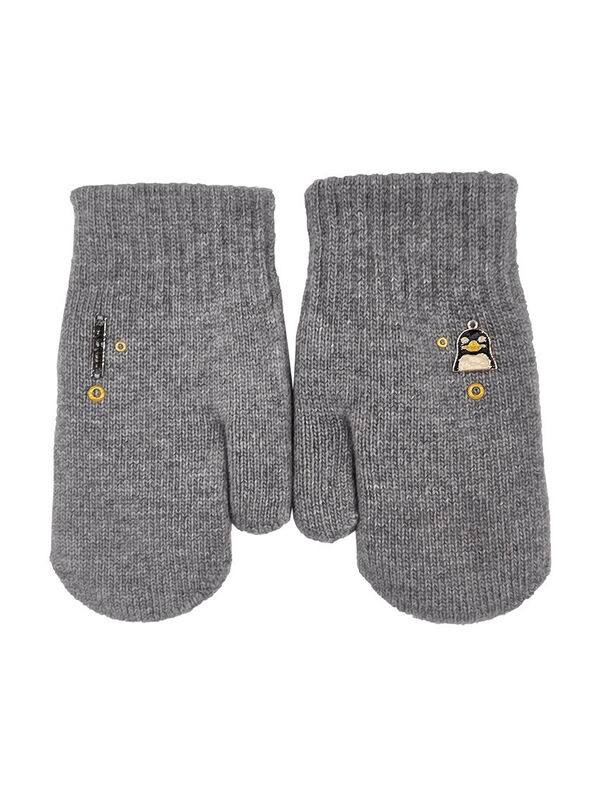 Варежки для мальчика Полюс, Миалт серый, зима - Варежки