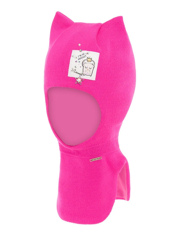 Шлем для девочки Хрустяшка, Миалт малина/неон, весна-осень - Шапки-шлемы осень-весна