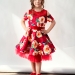 Платье для девочки нарядное БУШОН ST31, стиляги цвет красный/желтый пояс красный, принт цветы