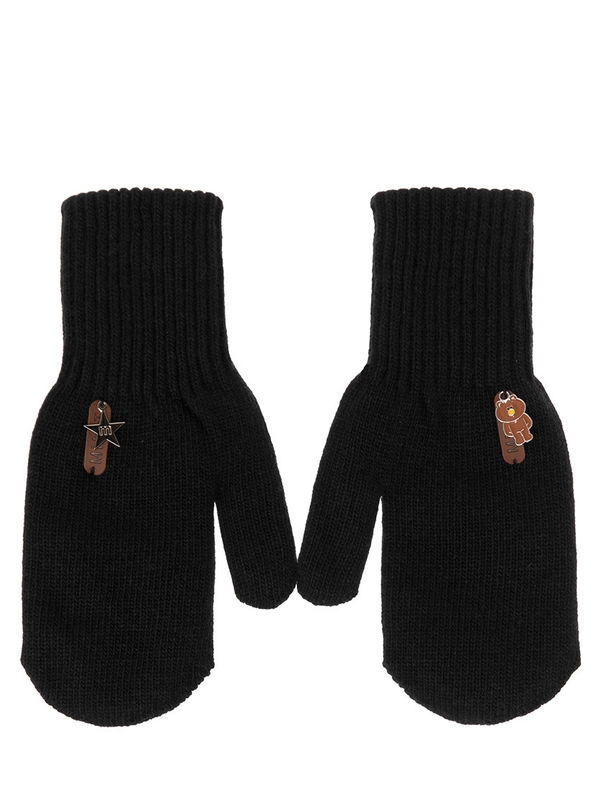 Варежки для мальчика Барт, Миалт черный, зима - Варежки