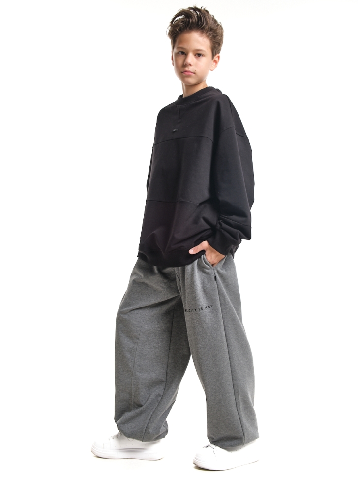 Брюки для мальчиков Mini Maxi, модель 8021, цвет графит/меланж - Брюки текстильные