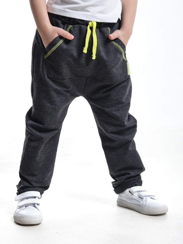 Джоггеры для мальчиков Mini Maxi, модель 73332, цвет черный/меланж - Брюки спортивные (джогеры)