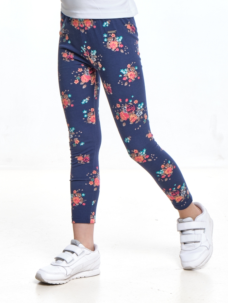 Бриджи для девочек Mini Maxi, модель 4964, цвет синий/мультиколор - Легинсы / лосины