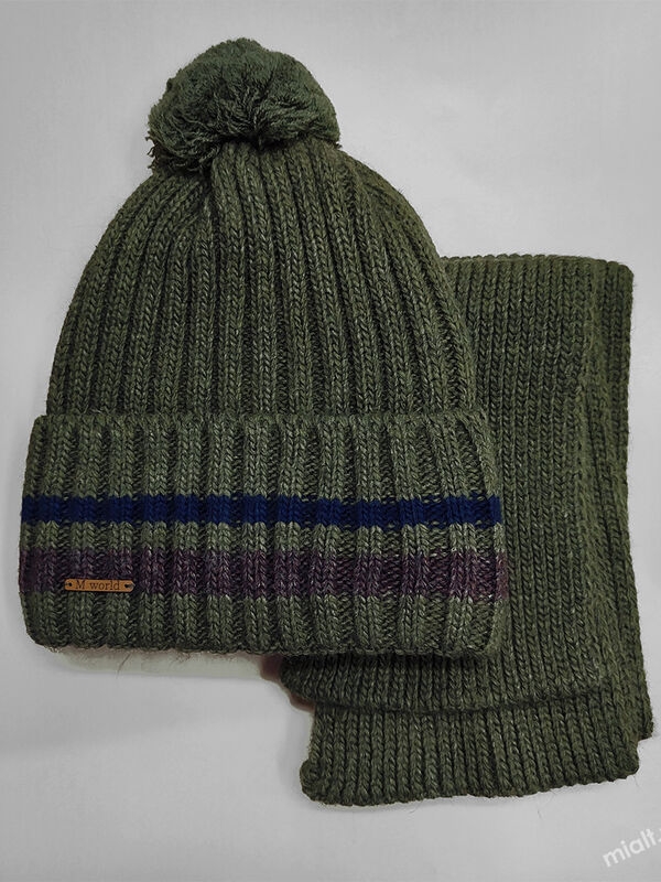 Комплект для мальчика Путь, Миалт хаки, зима - Комплекты: шапка и шарф