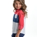 Рубашка для девочек Mini Maxi, модель 3580, цвет красный/мультиколор