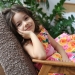Платье для девочки нарядное БУШОН ST30, стиляги цвет розовый/желтый пояс бирюзовый, принт цветы