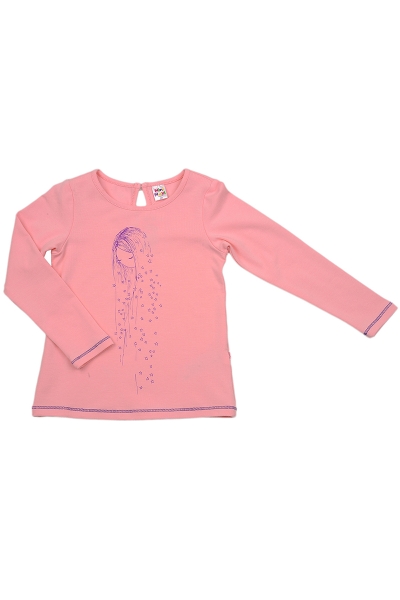 Лонгслив для девочек Mini Maxi, модель 2444, цвет кремовый/розовый - Лонгсливы