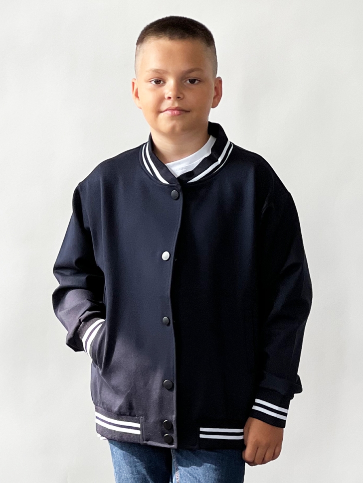 Бомбер для мальчиков БУШОН SK70, цвет темно-синий - 