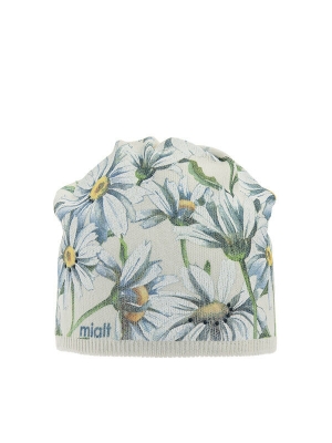 Шапка для девочки Ромашки, Миалт молочный, лето