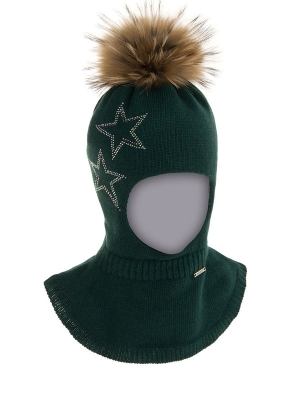 Шлем для девочки Муза, Миалт темно-зеленый, зима