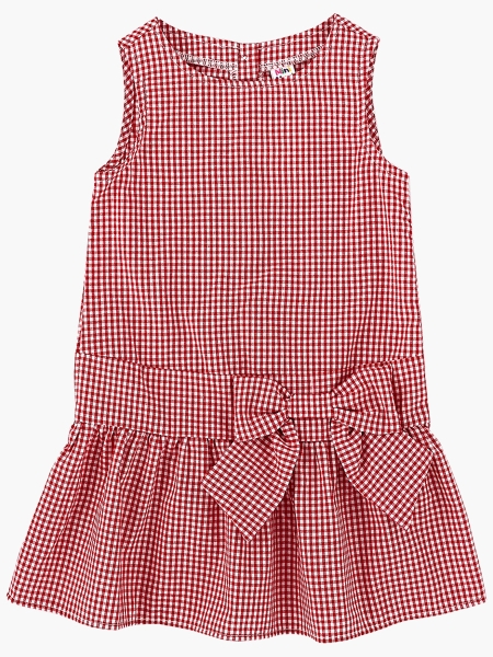 Платье для девочек Mini Maxi, модель 4703, цвет красный/клетка - Платья для девочек с коротким рукавом
