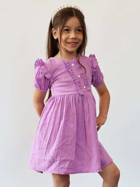 Платье для девочки вискоза БУШОН ST68, цвет сиреневый - Платья коктельные / вечерние