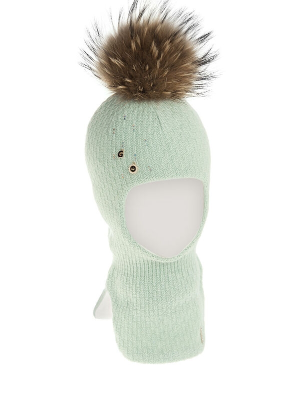 Шлем для девочки Танго, Миалт светло-оливковый, зима - Шапки-шлемы зима-осень