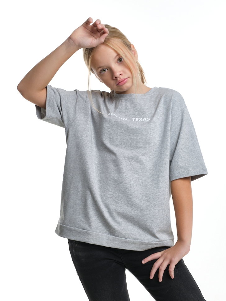 Футболка для девочек Mini Maxi, модель 7613, цвет светло/серый/меланж - Футболки для девочек