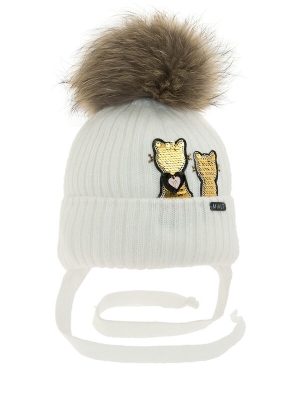 Шапка для девочки Ночевка, Миалт белый, зима