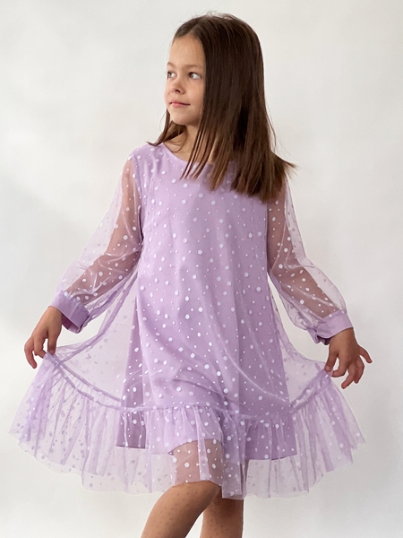 Платье для девочки нарядное БУШОН ST53, цвет сиреневый - Платья коктельные / вечерние