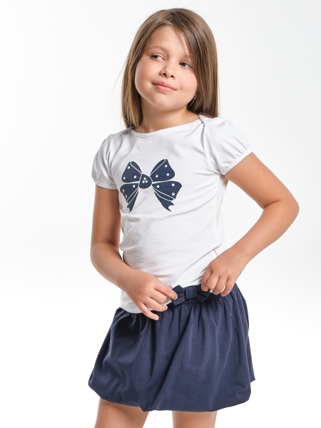 Комплект одежды для девочек Mini Maxi, модель 0751/0752, цвет белый/синий - Комплекты летние