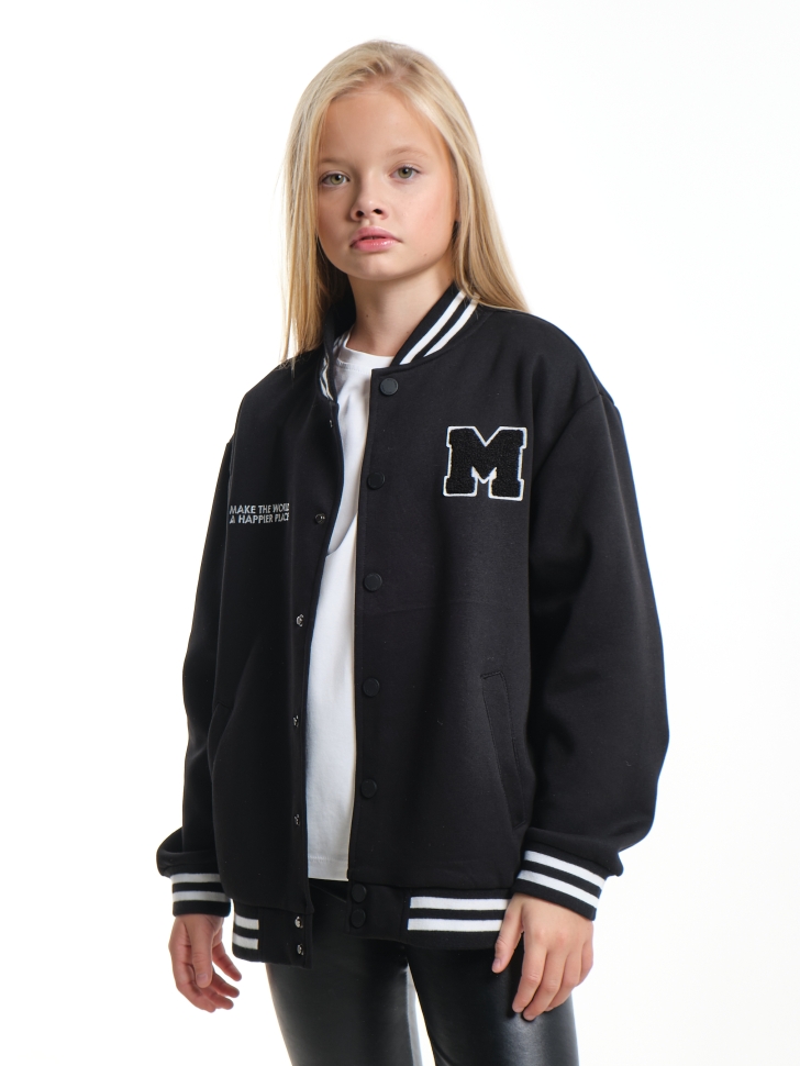 Бомбер для девочек Mini Maxi, модель 3325015, цвет черный - Бомберы / куртки