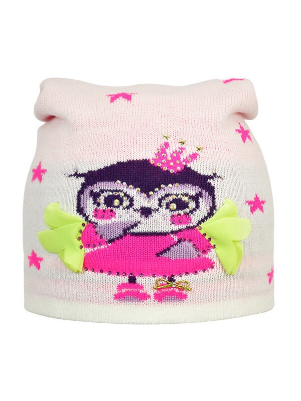 Шапка для девочки Жу-жу, Миалт молочный/розовый/лимон, весна-осень - Для девочек весна-осень