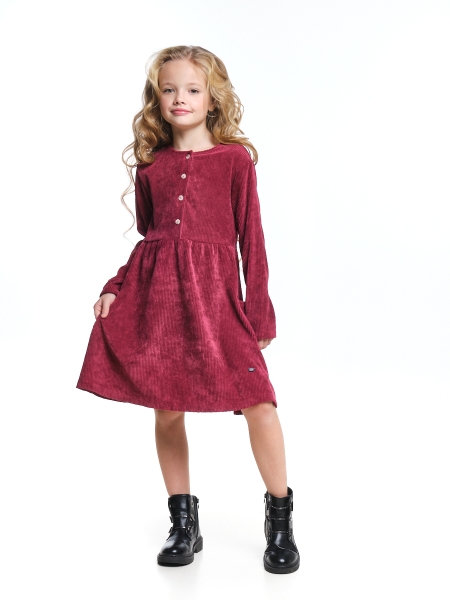 Платье для девочек Mini Maxi, модель 7373, цвет бордовый - Платья для девочек с длинным рукавом