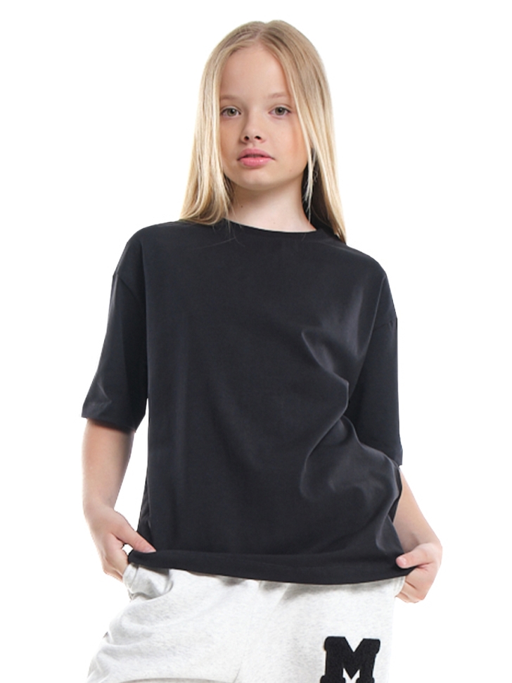 Футболка для девочек Mini Maxi, модель 7626, цвет черный - Футболки однотонные