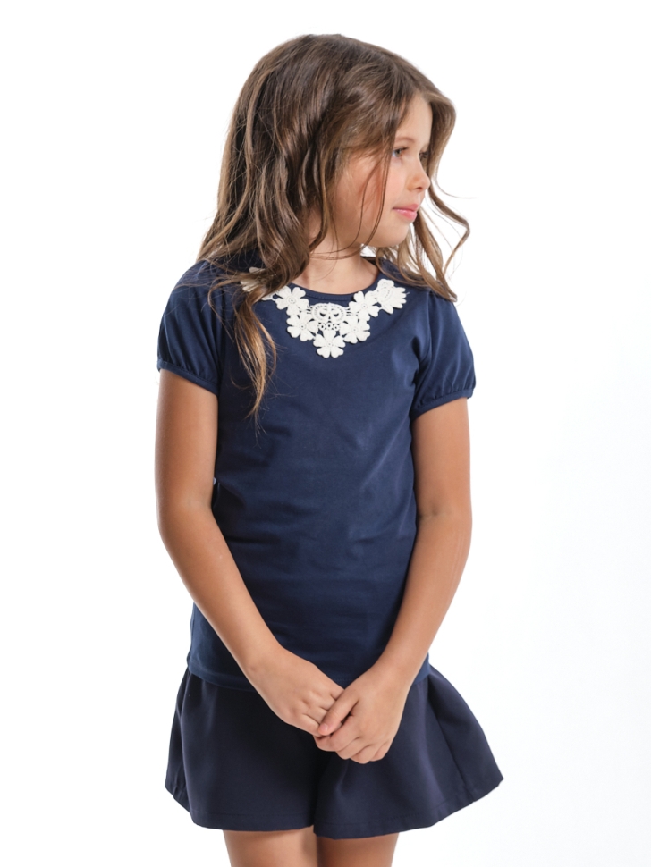 Футболка для девочек Mini Maxi, модель 0677, цвет синий - Футболки для девочек