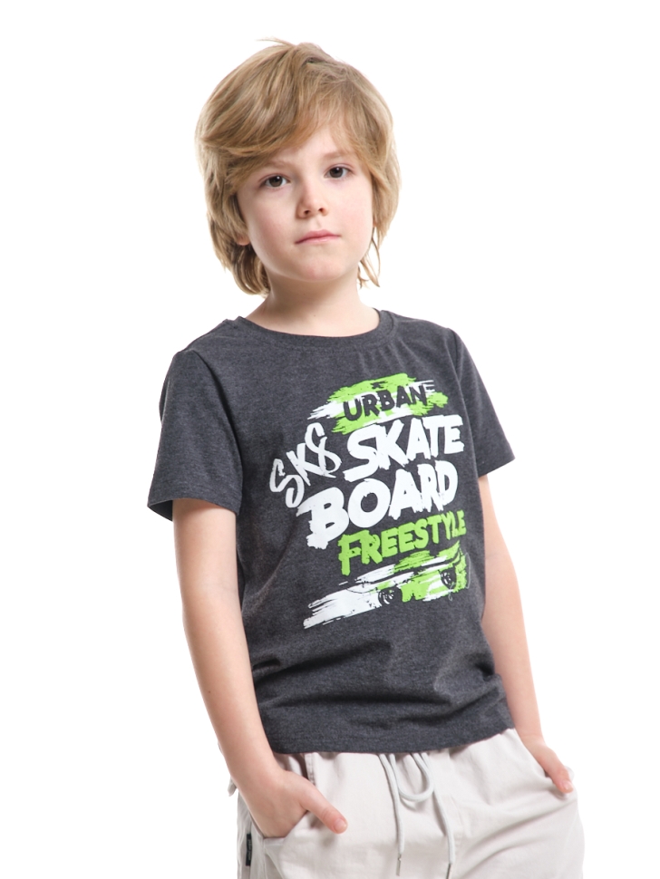 Футболка для мальчиков Mini Maxi, модель 4609, цвет черный/меланж - Футболки для мальчиков