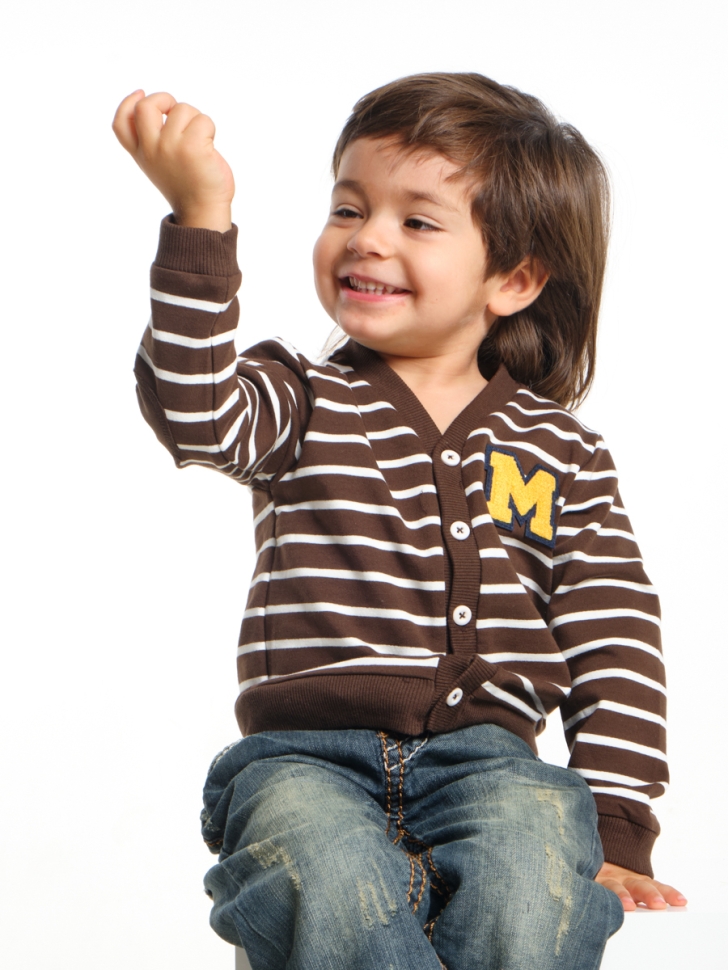 Кардиган для мальчиков Mini Maxi, модель 0947, цвет коричневый - Кардиганы