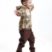 Джемпер для мальчиков Mini Maxi, модель 7858, цвет бежевый/хаки/клетка