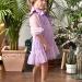 Платье для девочки нарядное БУШОН ST50, цвет сирень, бант, горошек/однотонный