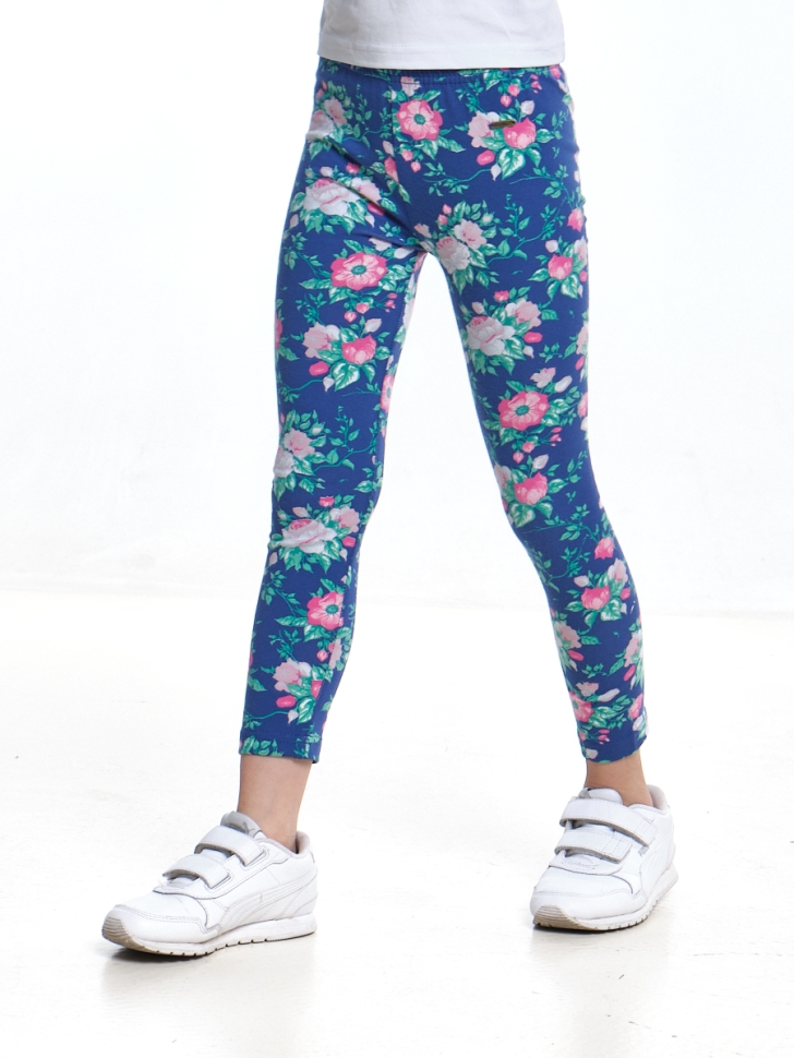 Бриджи для девочек Mini Maxi, модель 4964, цвет голубой/мультиколор - Легинсы / лосины