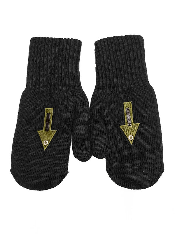 Варежки для мальчика Стрелка, Миалт черный, зима - Варежки