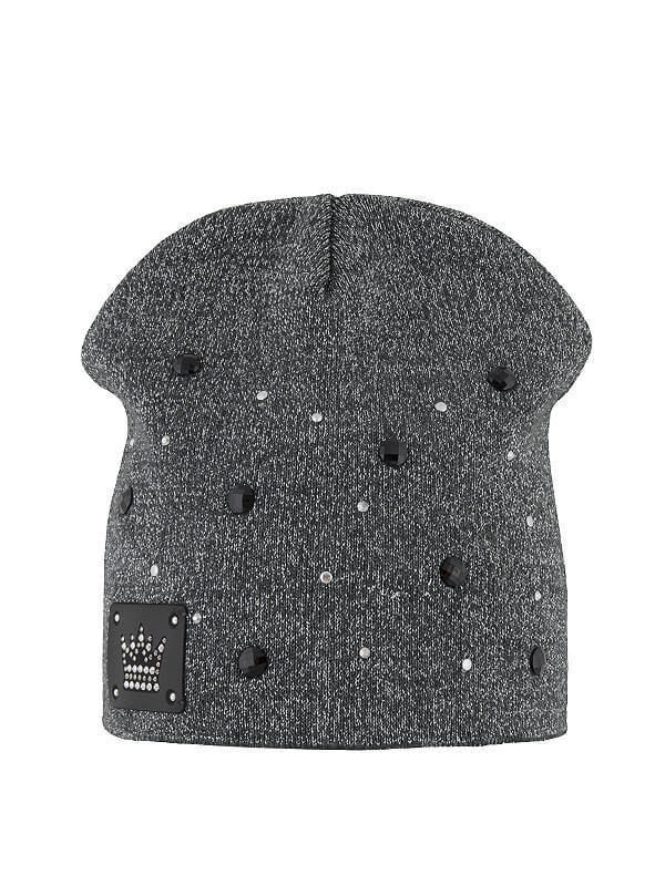 Шапка для девочки Queen, Миалт темно-серый - Для девочек весна-осень