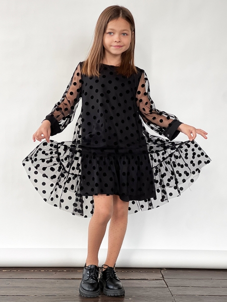 Платье для девочки нарядное БУШОН ST53, цвет черный - Платья коктельные / вечерние