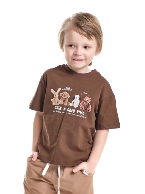 Футболка для мальчиков Mini Maxi, модель 3328917, цвет коричневый