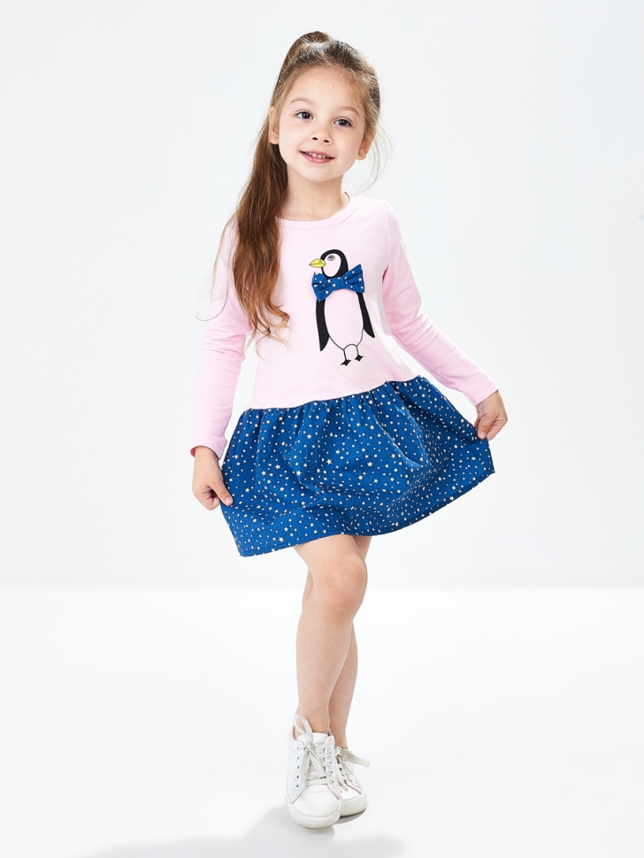 Платье для девочек Mini Maxi, модель 3841, цвет розовый - Платья для девочек с длинным рукавом