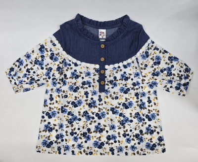 Рубашка для девочек Mini Maxi, модель 1850, цвет синий