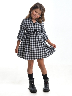 Платье для девочек Mini Maxi, модель 7877, цвет черный/белый/клетка