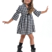 Платье для девочек Mini Maxi, модель 7877, цвет черный/белый/клетка