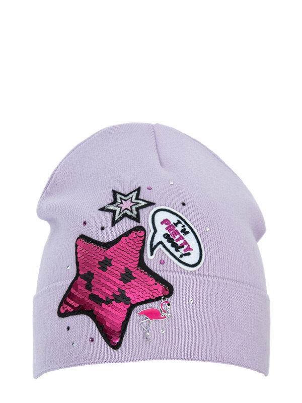 Шапка для девочки Pretty, Миалт лавандовый, весна-осень - Для девочек весна-осень
