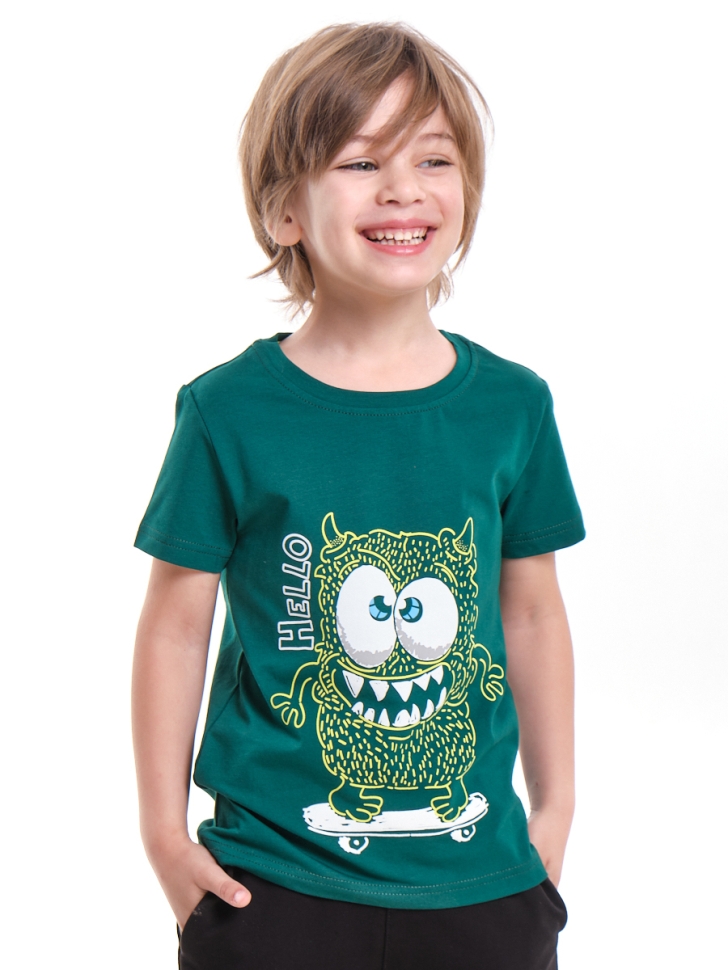 Футболка для мальчиков Mini Maxi, модель 4825, цвет темно-зеленый - Футболки для мальчиков