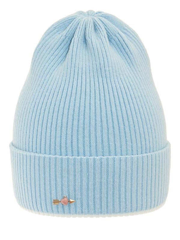Шапка для девочки Ирида, Миалт голубой/белый, весна-осень - Для девочек весна-осень