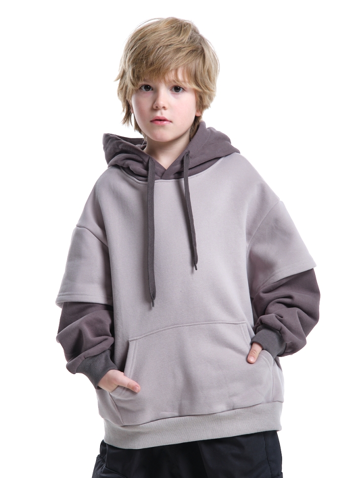 Худи для мальчиков Mini Maxi, модель 337481, цвет бежевый/коричневый - Худи, толстовки с капюшоном