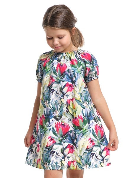 Платье для девочек Mini Maxi, модель 8071, цвет мультиколор/мультиколор - Платья для девочек с коротким рукавом