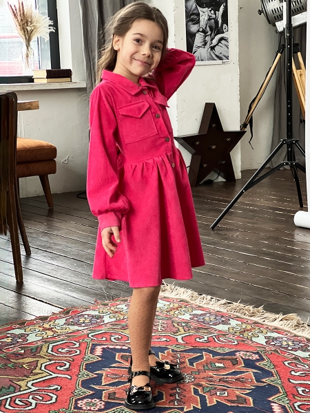 Платье для девочки школьное БУШОН ST73, цвет малиновый - Платья коктельные / вечерние