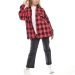 Рубашка для девочек Mini Maxi, модель 7462, цвет красный/клетка