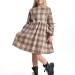 Платье для девочек Mini Maxi, модель 6837, цвет бежевый/клетка