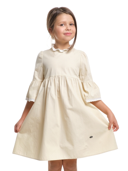 Платье для девочек Mini Maxi, модель 8070, цвет бежевый - Платья для девочек с рукавом 3/4