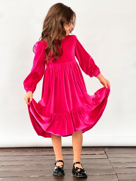 Платье для девочки школьное БУШОН ST63, цвет малиновый - Платья коктельные / вечерние